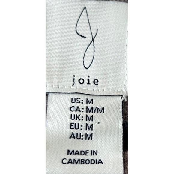 Joie Floral Knit Sweater Quiet Luxury Preppy Taupe Ivory Button Back SZ M - Picture 5 of 8